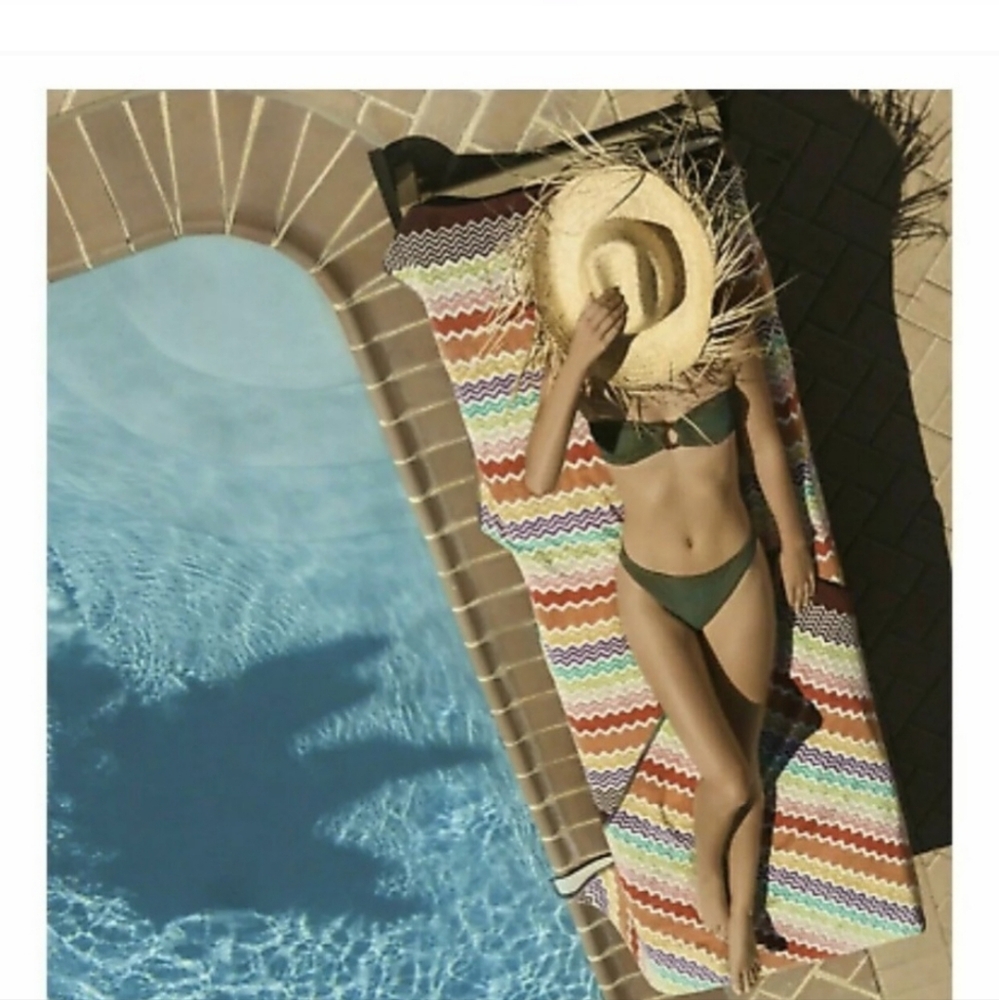 MISSONI HOME Rufus Terry Beach Towel Zigzag 63" x 35.5" NEW Made in Port…